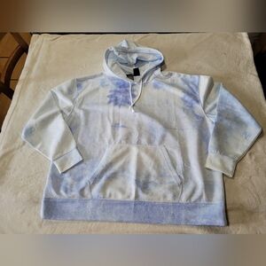 NWT Nike Dryfit Women's Pullover Hoodie Sky-blue Tiedye 1X